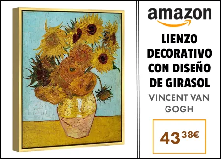 Vincent Van Gogh - Lienzo decorativo con diseño de girasol enmarcado en oro para decoración del hogar y la oficina