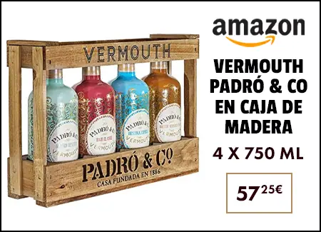 Vermouth Padró & Co en Caja de Madera - Paquete de 4 x 750 ml - Total: 3000 ml